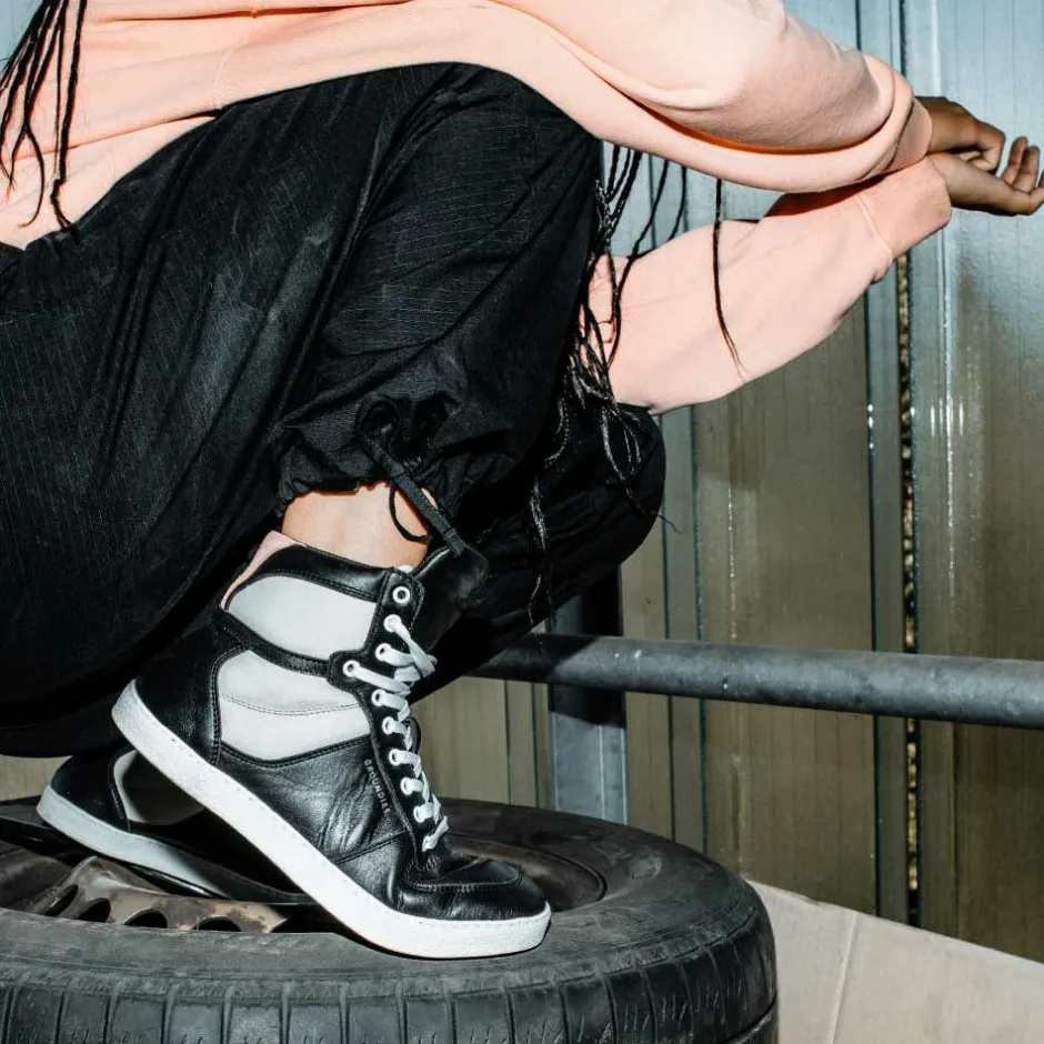 Sneaker|Groundies ® Hamptons High Women Black/Beige