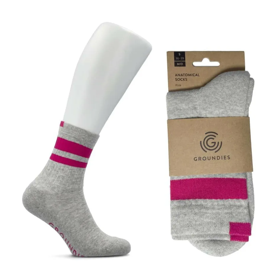 Accessories|Groundies ® Sportsocks Grey/Pink